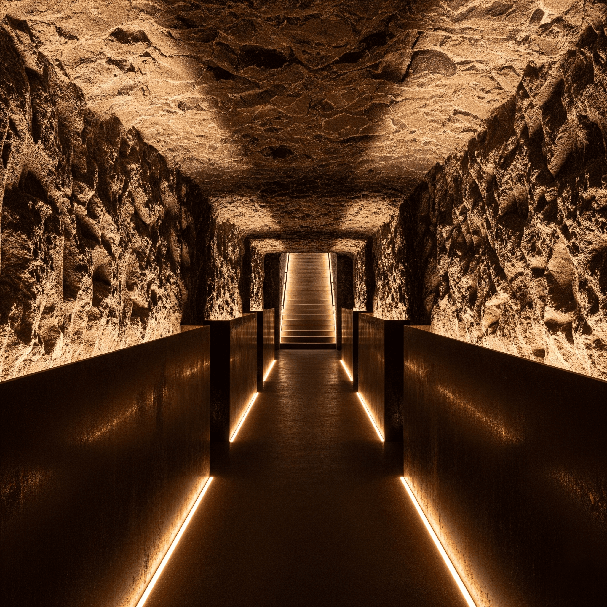 Underground wine cave tunnel